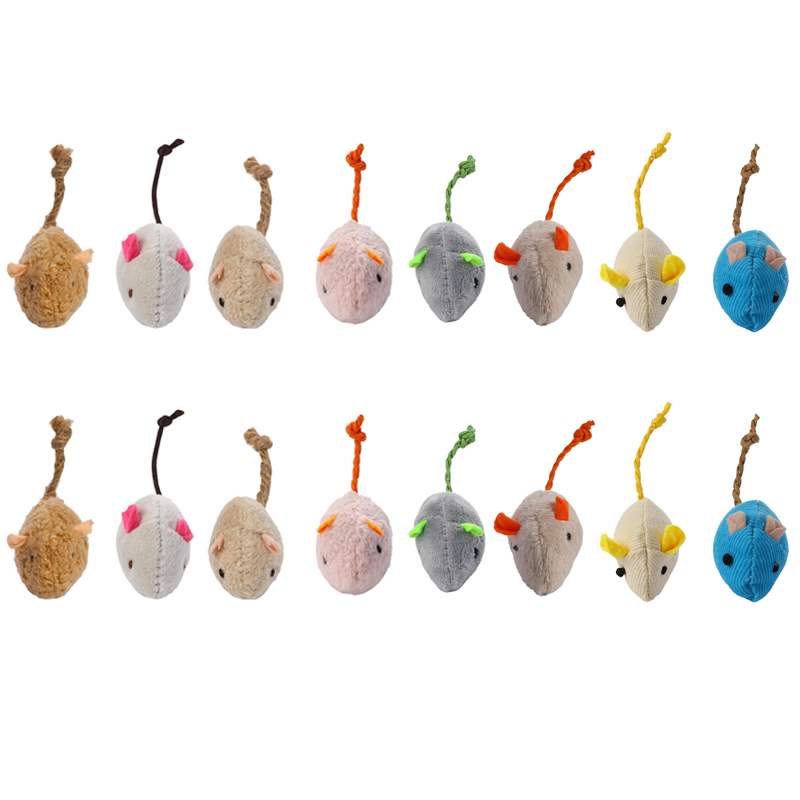 Catnip Interactive Plush Mouse - 16PCS Interactive Cat Mice Toys Cat