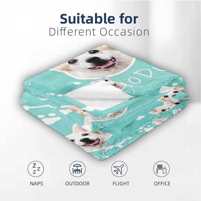1PC Custom Dog Photo Blanket P - Pet Beds review and price