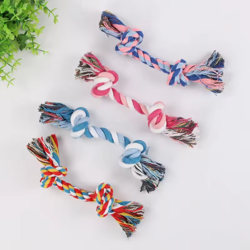 Colorful Pet Cotton Rope Knot  - Indestructible Dog Chew Toy review and price